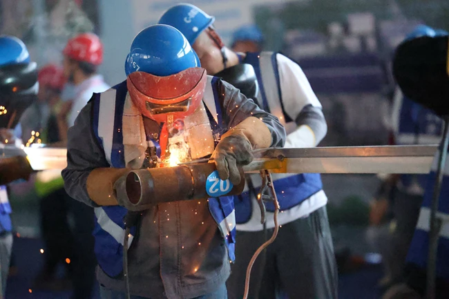 竞赛精彩瞬间。中建七局江苏公司供图